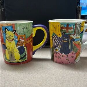 Colorful Cat Design Coffee Mugs